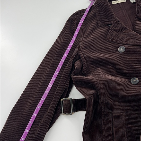 Vintage Lord & Taylor brown corduroy long line jacket classic traditional - Picture 6 of 11